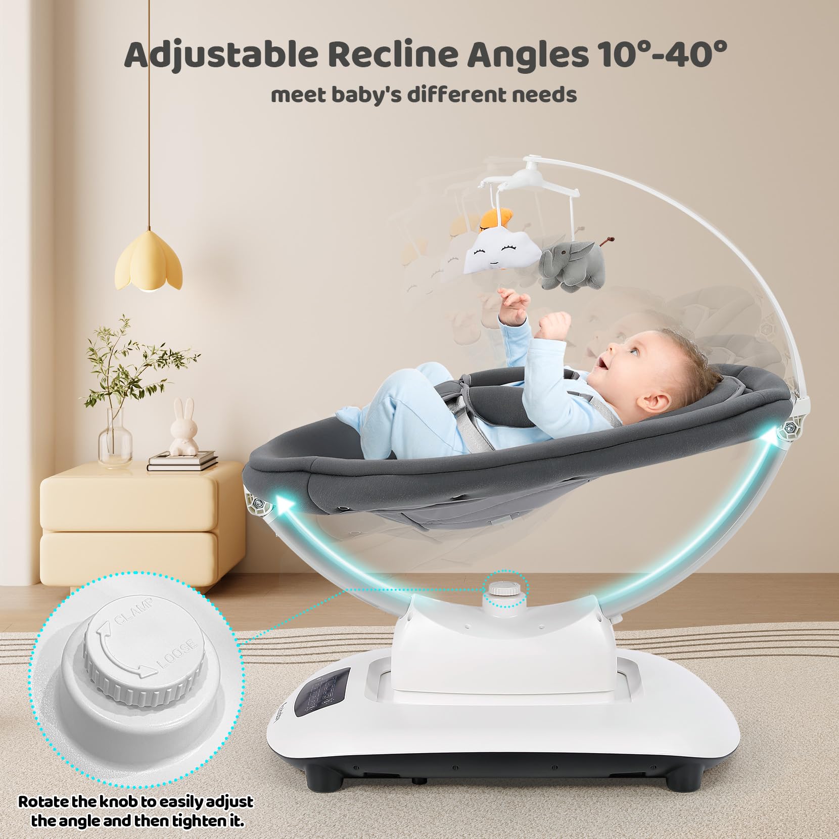 Amazon.com : Ezebaby Electric Baby Swing for Infants with 5 Unique